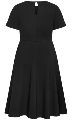 Cariline Midi Skater Dress - black