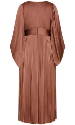 Carmina Pleat Maxi Dress - mocha