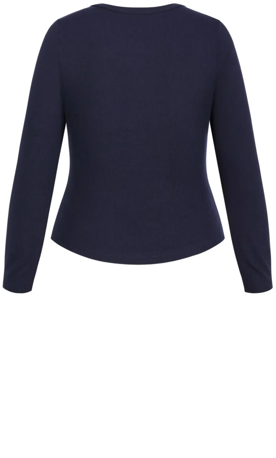 Cassia Button Through Rib Top - navy