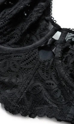 Cassia Underwire Longline Bra - black