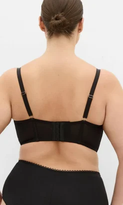 Cassia Underwire Longline Bra - black