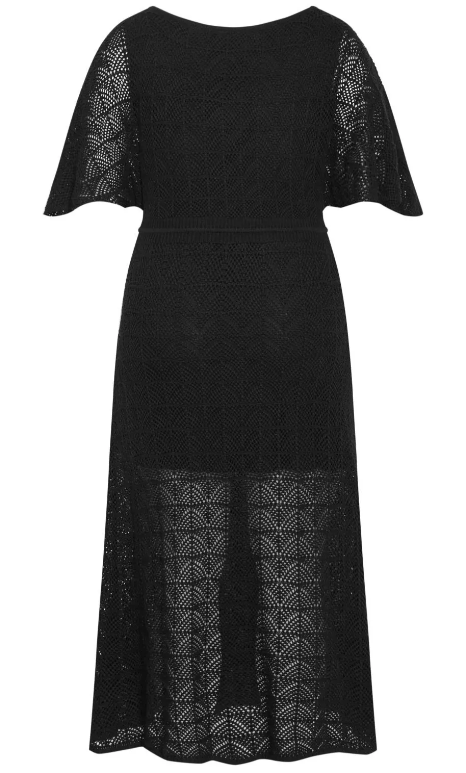 Cassie Crochet Knit Dress - black