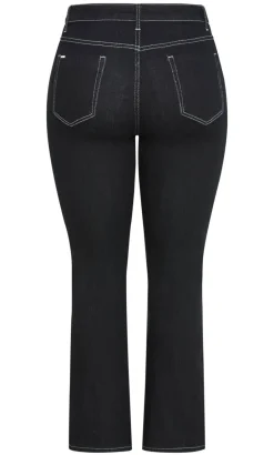 CC Bootleg Short Denim Jean - black wash