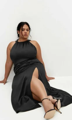 Celina Halter Maxi Dress - black