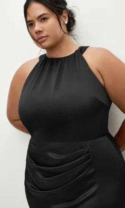 Celina Halter Maxi Dress - black