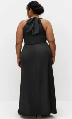 Celina Halter Maxi Dress - black