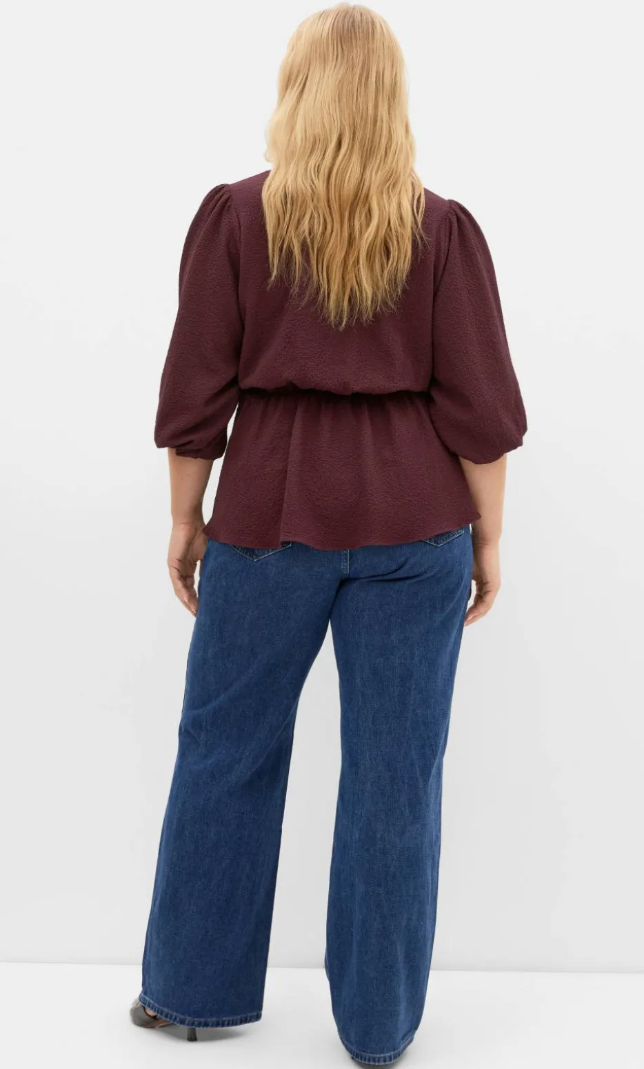 Celina Peplum Top - bordeaux