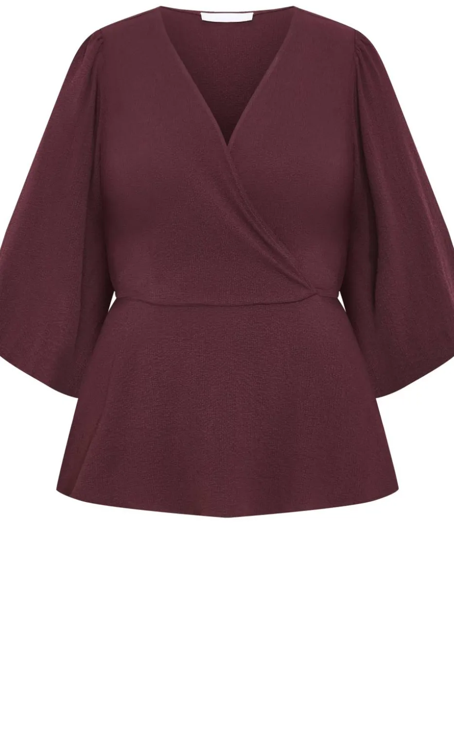 Celina Peplum Top - bordeaux