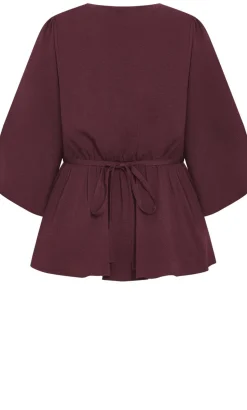 Celina Peplum Top - bordeaux