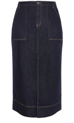 Chloe Denim Midi Skirt - dark wash