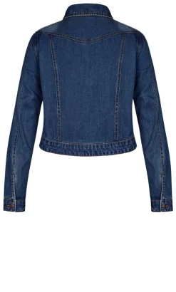 Classic Crop Denim Jacket - mid wash