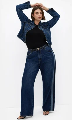 Classic Crop Denim Jacket - mid wash