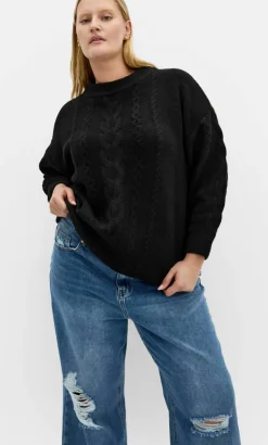 Claudia Relaxed Knit Jumper - black