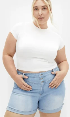 Clean Hi Waist Denim Short - light wash
