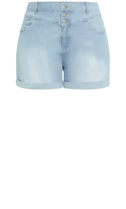 Clean Hi Waist Denim Short - light wash