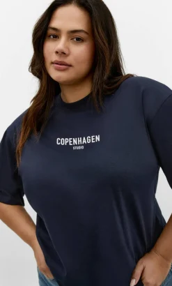 Copenhagen Studio Cotton Tee - navy