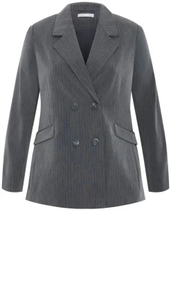 Cora Blue Stripe Blazer - grey