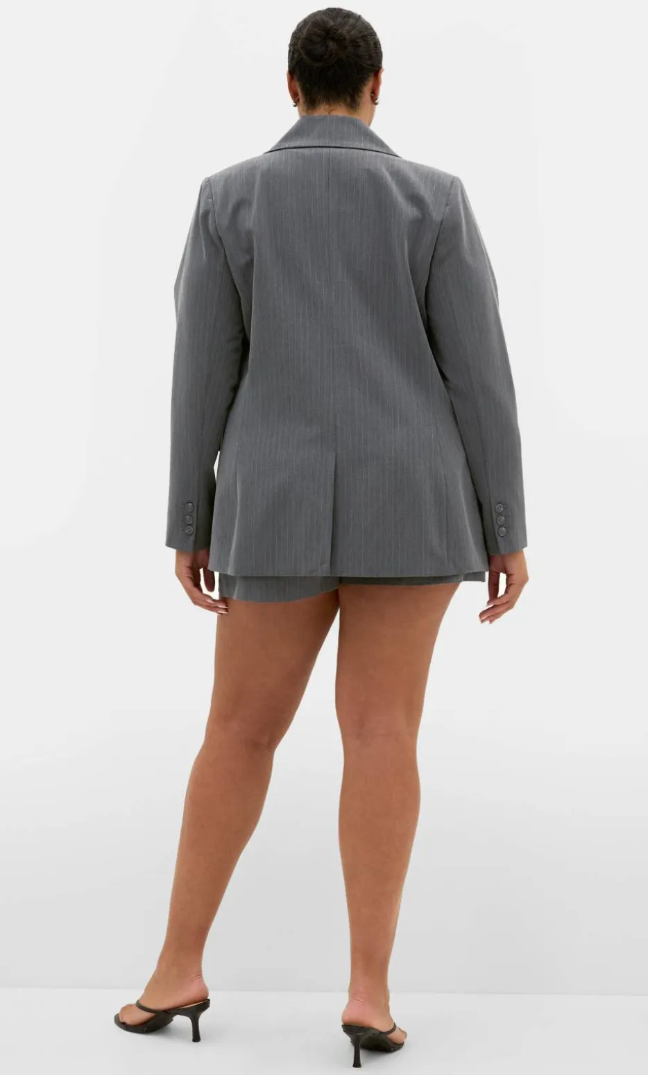 Cora Blue Stripe Blazer - grey