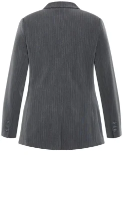 Cora Blue Stripe Blazer - grey