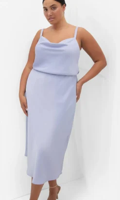 Cowl Neck Satin Cami - lilac