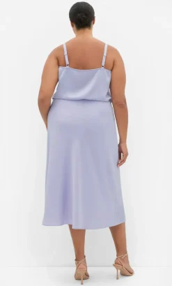 Cowl Neck Satin Cami - lilac