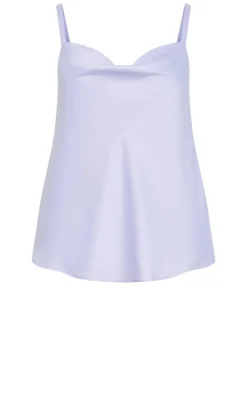 Cowl Neck Satin Cami - lilac