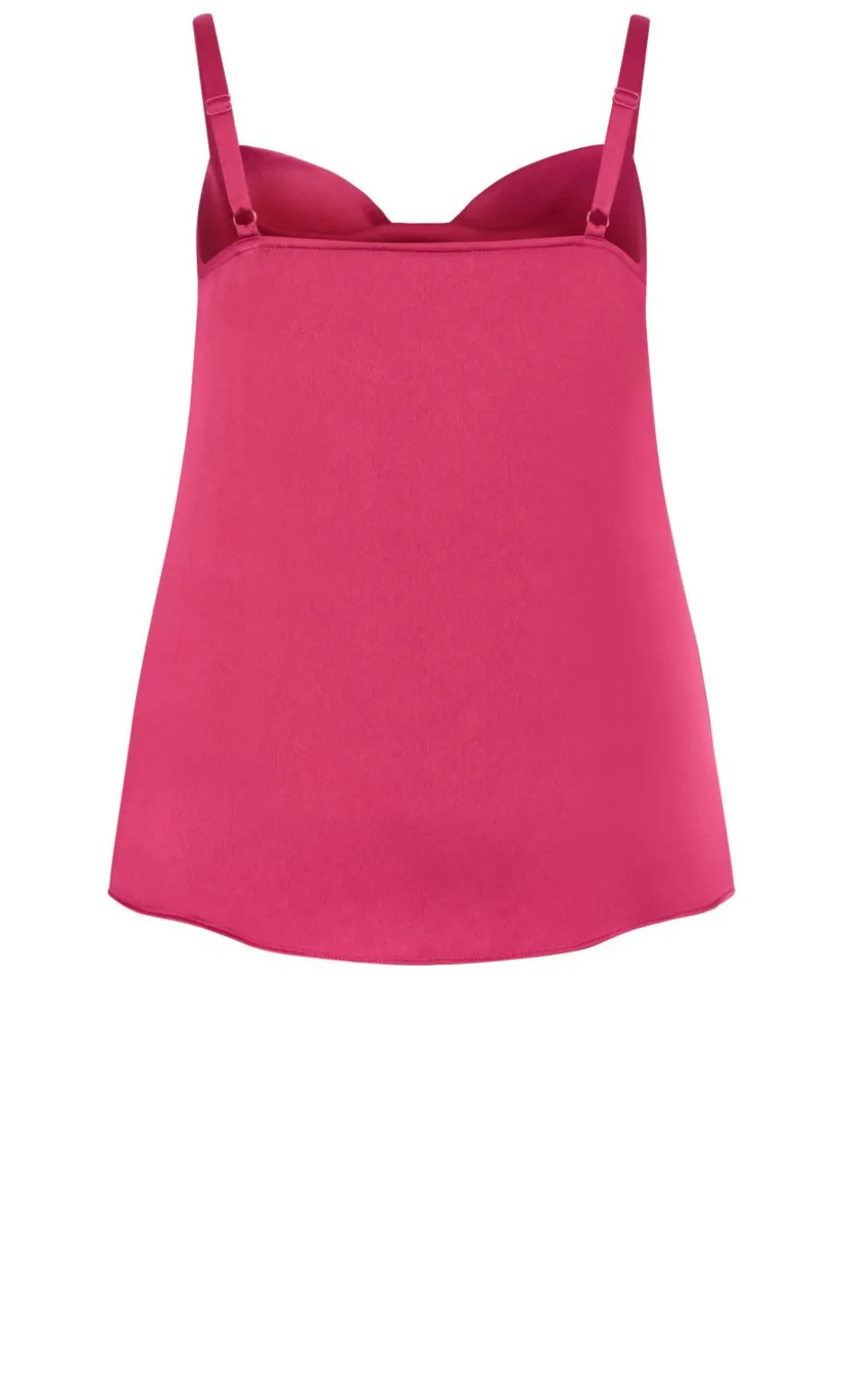 Cowl Neck Satin Cami - raspberry