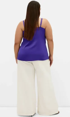Cowl Neck Satin Cami - royal purple