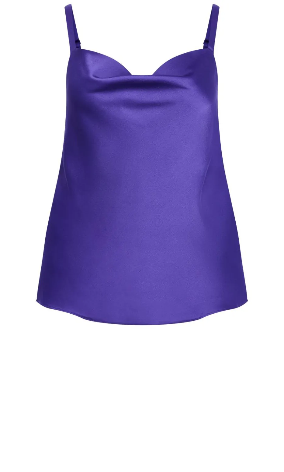 Cowl Neck Satin Cami - royal purple