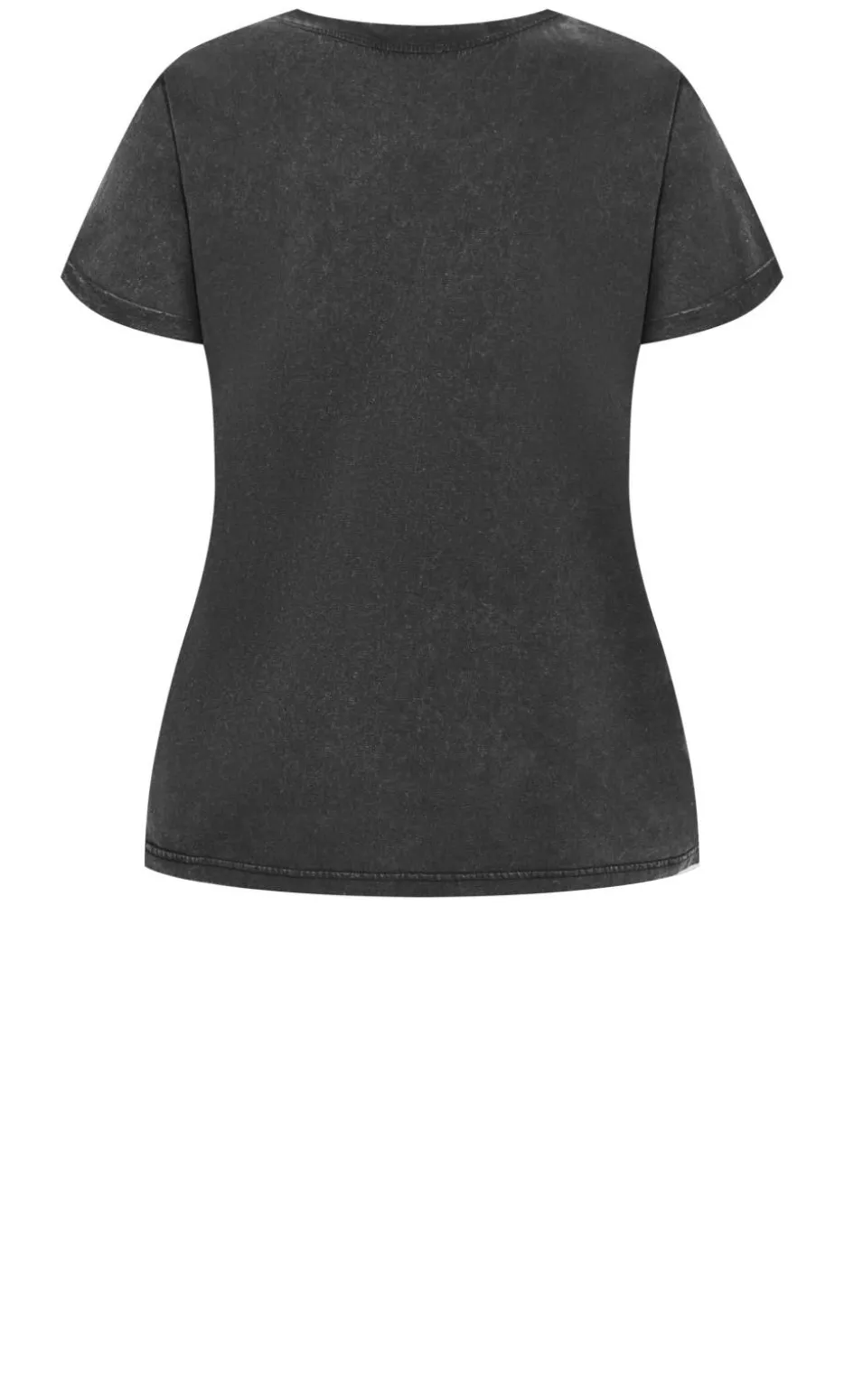 Cuffed Sleeve Bow Tee - charcoal wash