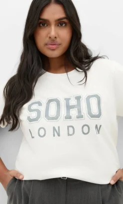 Cuffed Sleeve Soho Tee - white