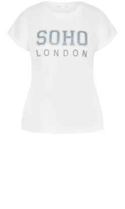 Cuffed Sleeve Soho Tee - white