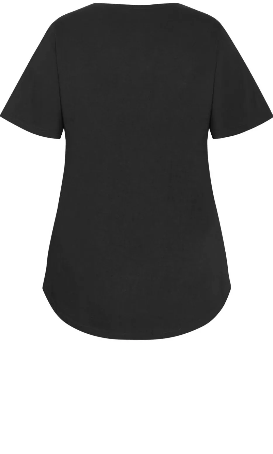 Curved Hem Red Nightfall Tee - black