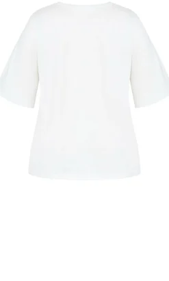 Curved Hem Soho Studio Cotton Tee - white
