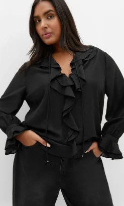 Dakota Frill Top - black
