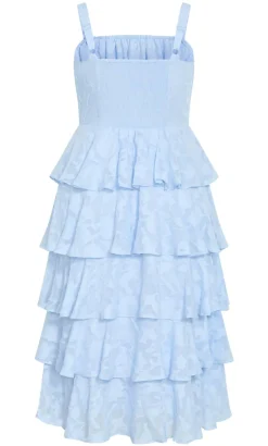 Daniela Ruffle Tier Dress - sky blue