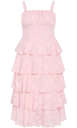 Daniela Ruffle Tier Dress - soft pink