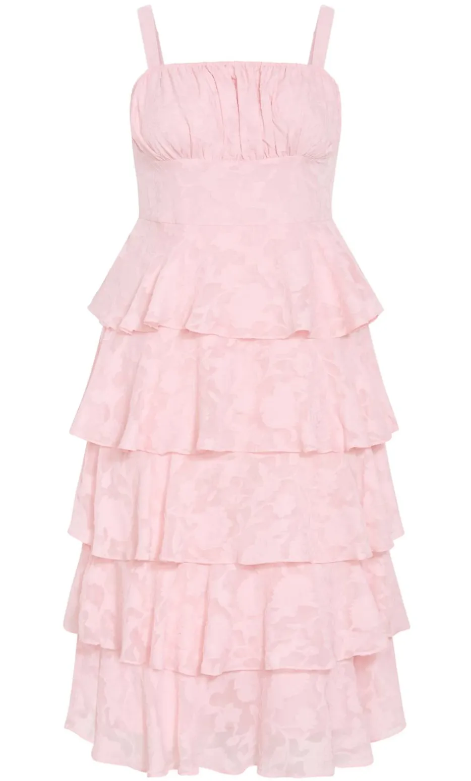 Daniela Ruffle Tier Dress - soft pink