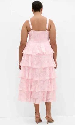Daniela Ruffle Tier Dress - soft pink