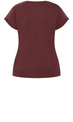 Davina Cotton Tee - choc cherry