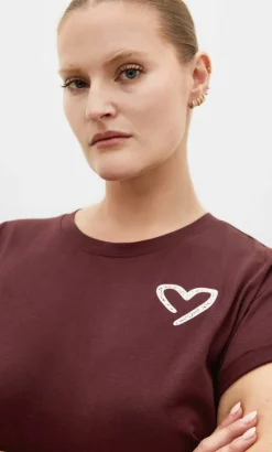 Davina Cotton Tee - choc cherry