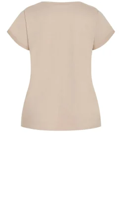 Davina Cotton Tee - stone