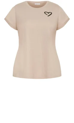 Davina Cotton Tee - stone