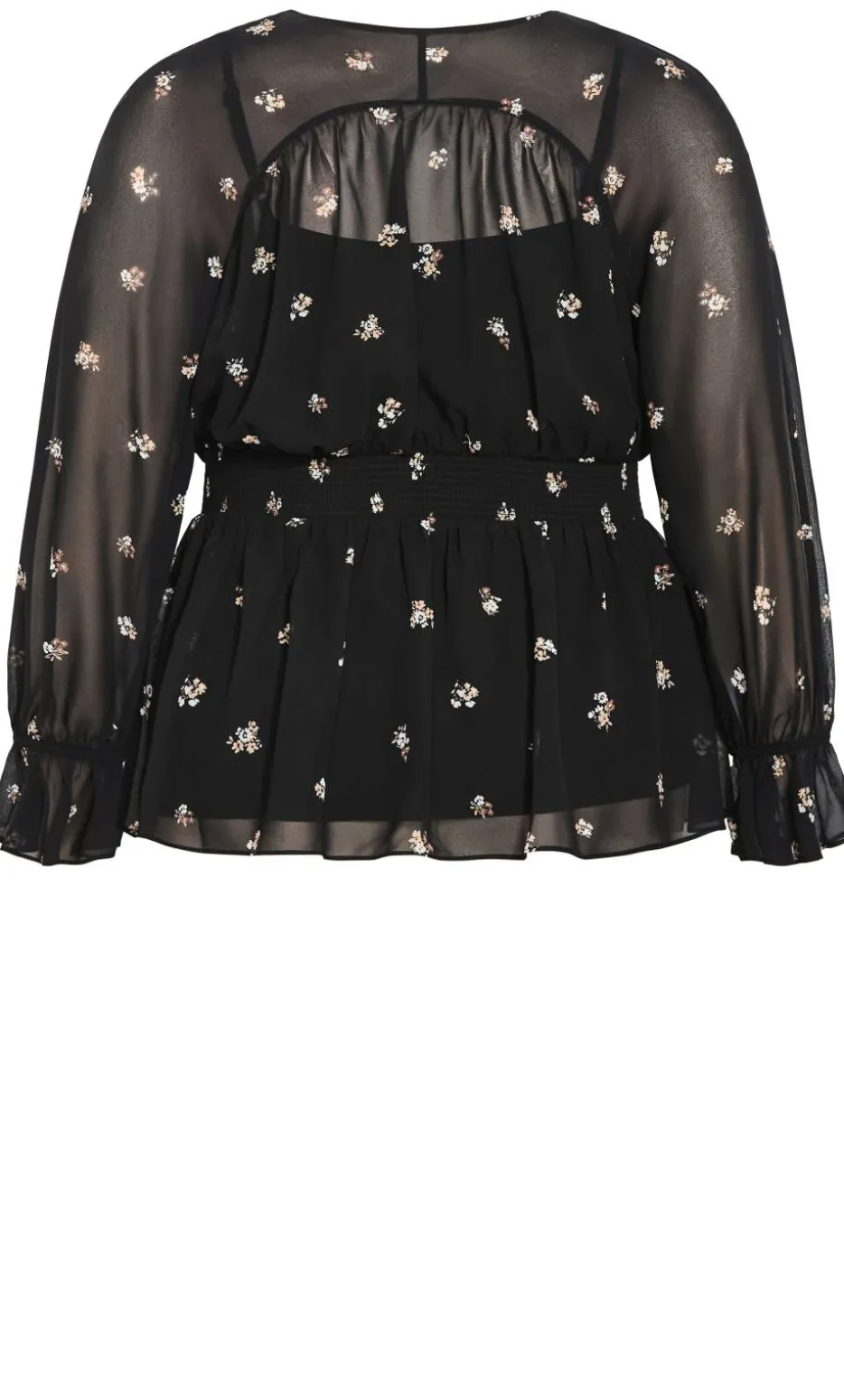 Dela Ditsy Print Top - black