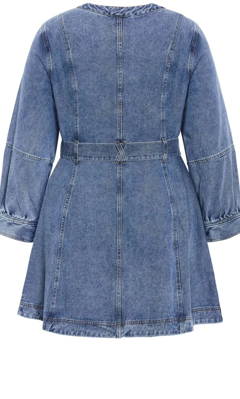 Demi Belted Denim Mini Dress - mid wash