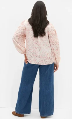 Desert Print Long Sleeve Shirt - pale blush
