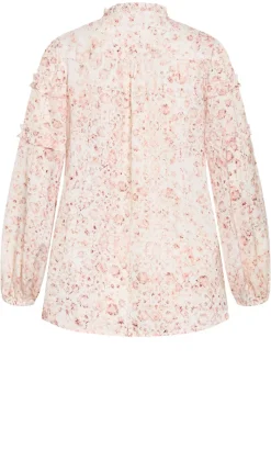 Desert Print Long Sleeve Shirt - pale blush