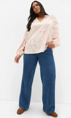 Desert Print Long Sleeve Shirt - pale blush