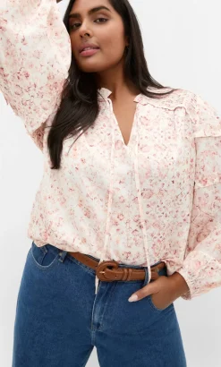 Desert Print Long Sleeve Shirt - pale blush