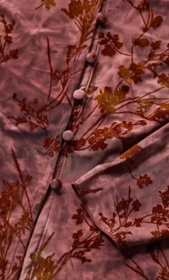 Devore Flock Print Top - choc cherry